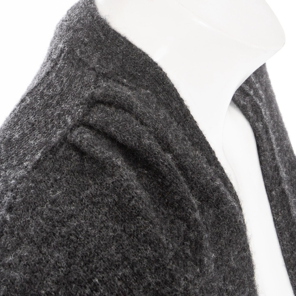 Yves Saint Laurent Gray Cashmere Knit V-Neck Dress - Picture 5 of 9